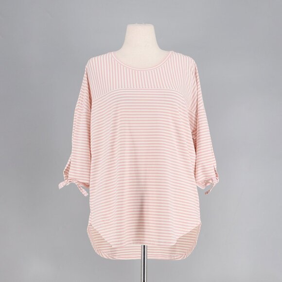 neon buddha Tops - NWT NEON BUDDHA Striped Tunic Top 3/4 Sleeve Tie End Size L